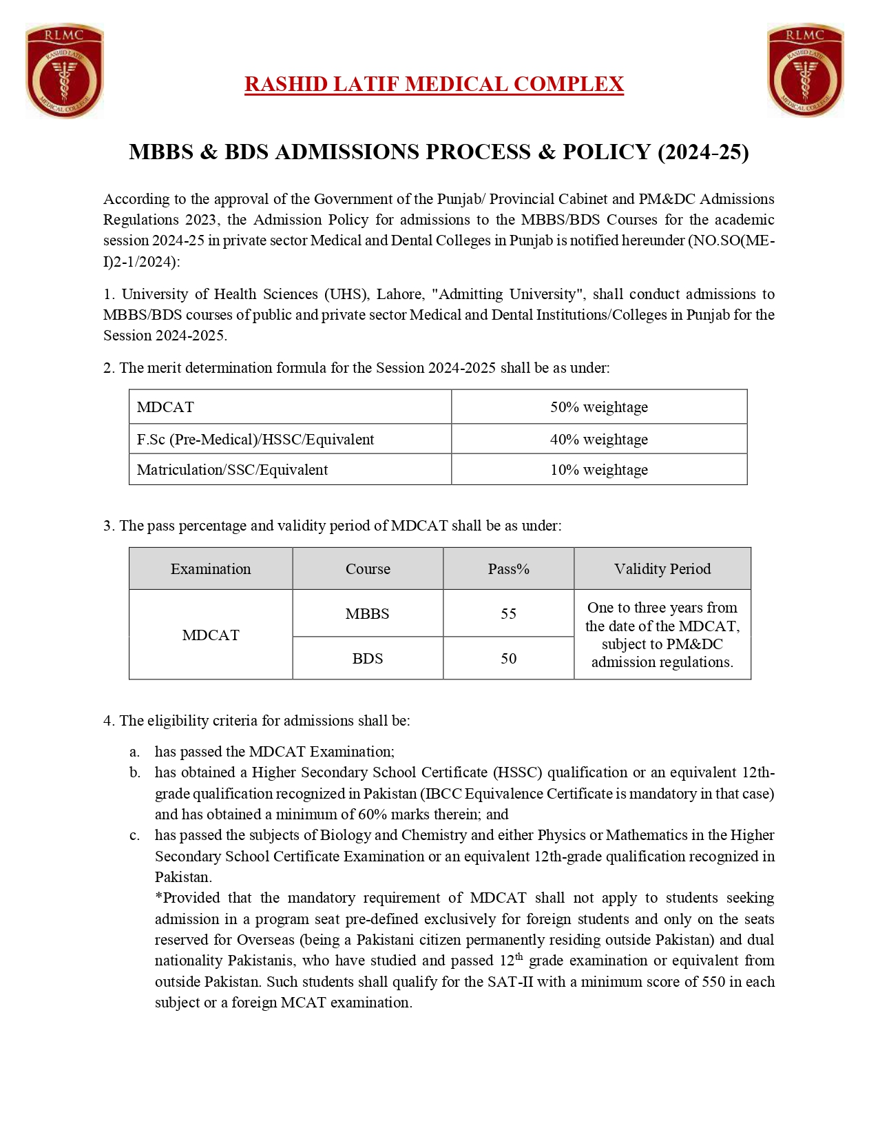 Admissions